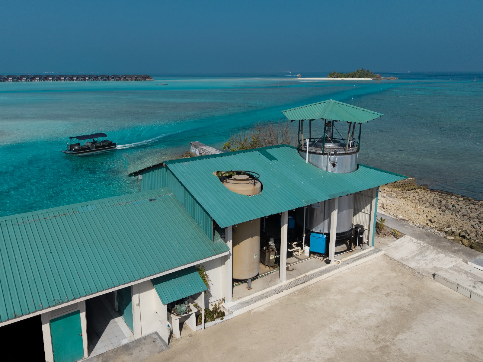 Biogas system at a Maldives resort